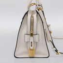PRADA Galleria Esplanade Hand Bag Saffiano 2way White Gold Auth 199939M-3