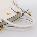 PRADA Galleria Esplanade Hand Bag Saffiano 2way White Gold Auth 199939M-7