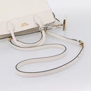 PRADA Galleria Esplanade Hand Bag Saffiano 2way White Gold Auth 199939M-8