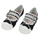 Miu Miu Ballet Shoes Canvas 36.5 Black White Auth 199940M-1