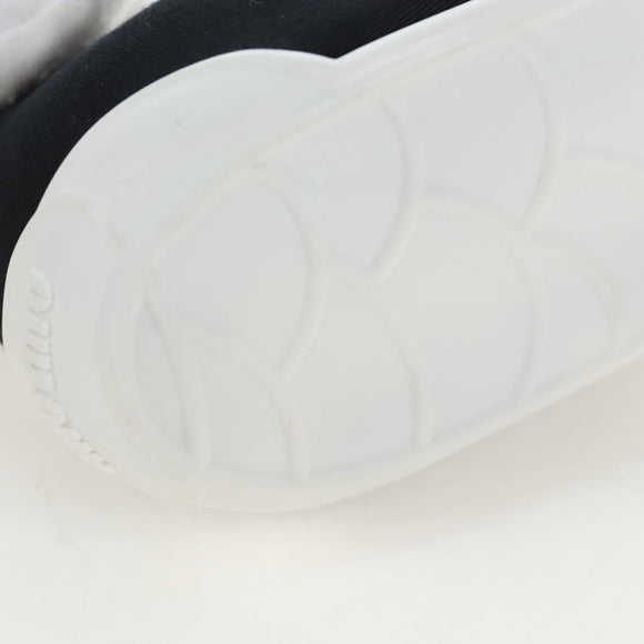 Miu Miu Ballet Shoes Canvas 36.5 Black White Auth 199940M