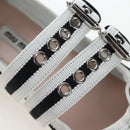 Miu Miu Ballet Shoes Canvas 36.5 Black White Auth 199940M-19