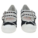 Miu Miu Ballet Shoes Canvas 36.5 Black White Auth 199940M-2