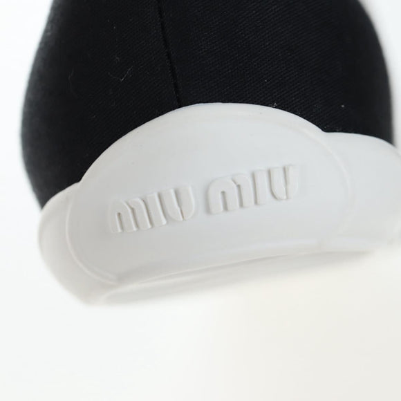 Miu Miu Ballet Shoes Canvas 36.5 Black White Auth 199940M