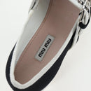 Miu Miu Ballet Shoes Canvas 36.5 Black White Auth 199940M-25