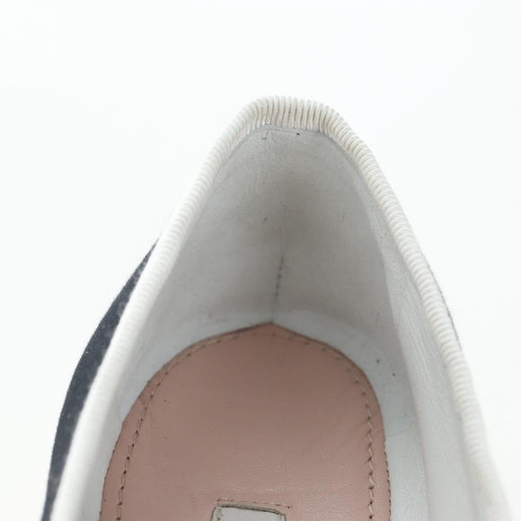 Miu Miu Ballet Shoes Canvas 36.5 Black White Auth 199940M