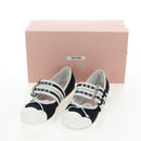 Miu Miu Ballet Shoes Canvas 36.5 Black White Auth 199940M-28