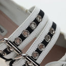 Miu Miu Ballet Shoes Canvas 36.5 Black White Auth 199940M-9