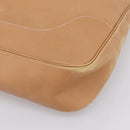 HERMES Trim 38 Shoulder Bag Leather Beige Gold Auth 199943A-10