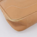 HERMES Trim 38 Shoulder Bag Leather Beige Gold Auth 199943A-13