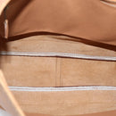 HERMES Trim 38 Shoulder Bag Leather Beige Gold Auth 199943A-14