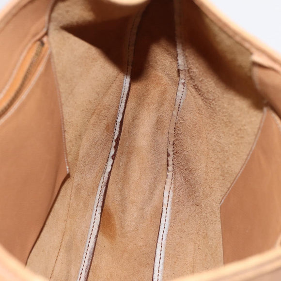HERMES Trim 38 Shoulder Bag Leather Beige Gold Auth 199943A