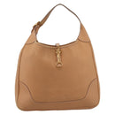 HERMES Trim 38 Shoulder Bag Leather Beige Gold Auth 199943A-2