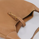HERMES Trim 38 Shoulder Bag Leather Beige Gold Auth 199943A-6