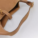 HERMES Trim 38 Shoulder Bag Leather Beige Gold Auth 199943A-7