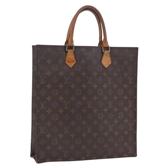 LOUIS VUITTON Monogram Sac Plat Hand Bag M51140 LV Auth 199944