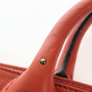 Chloe Paddington Tote Bag Leather Orange Gold Silver Auth 199949V-9