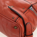 Chloe Paddington Tote Bag Leather Orange Gold Silver Auth 199949V-18