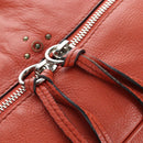 Chloe Paddington Tote Bag Leather Orange Gold Silver Auth 199949V-19