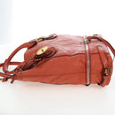 Chloe Paddington Tote Bag Leather Orange Gold Silver Auth 199949V-3