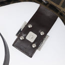 FENDI Zucca Canvas Mamma Baguette Shoulder Bag Black Brown Auth 199953A-10
