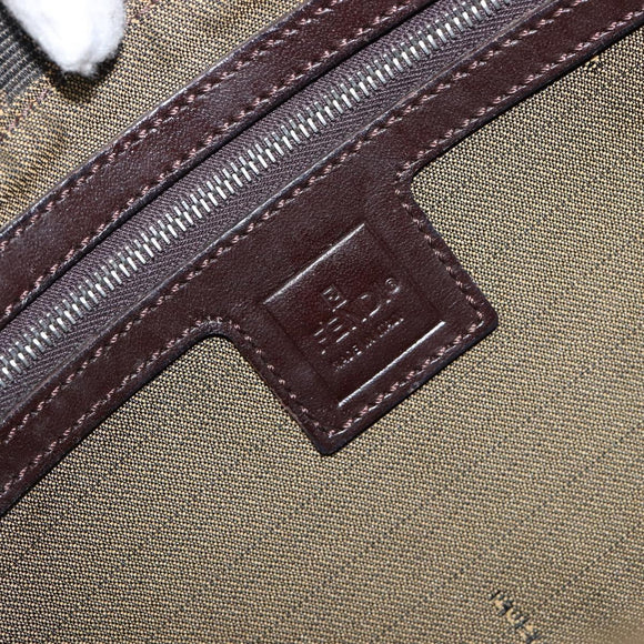 FENDI Zucca Canvas Mamma Baguette Shoulder Bag Black Brown Auth 199953A