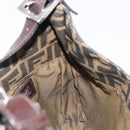 FENDI Zucca Canvas Mamma Baguette Shoulder Bag Black Brown Auth 199953A-20