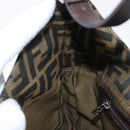 FENDI Zucca Canvas Mamma Baguette Shoulder Bag Black Brown Auth 199953A-21