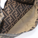 FENDI Zucca Canvas Mamma Baguette Shoulder Bag Black Brown Auth 199953A-24