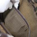 FENDI Zucca Canvas Mamma Baguette Shoulder Bag Black Brown Auth 199953A-12
