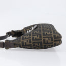 FENDI Zucca Canvas Mamma Baguette Shoulder Bag Black Brown Auth 199953A-4