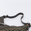 FENDI Zucca Canvas Mamma Baguette Shoulder Bag Black Brown Auth 199953A-8