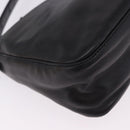 FENDI Mamma Baguette Shoulder Bag Leather Black Silver Auth 199954A-14