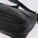 FENDI Mamma Baguette Shoulder Bag Leather Black Silver Auth 199954A-15