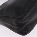FENDI Mamma Baguette Shoulder Bag Leather Black Silver Auth 199954A-16