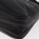 FENDI Mamma Baguette Shoulder Bag Leather Black Silver Auth 199954A-17