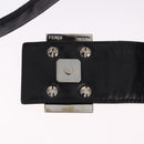 FENDI Mamma Baguette Shoulder Bag Leather Black Silver Auth 199954A-9
