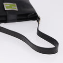 FENDI Mamma Baguette Shoulder Bag Leather Black Silver Auth 199954A-7