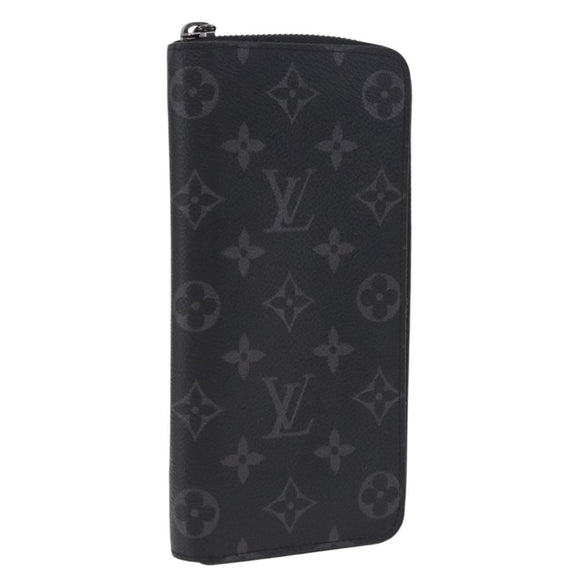 LOUIS VUITTON Monogram Eclipse Zippy Wallet Vertical Wallet M62295 Auth 199958M