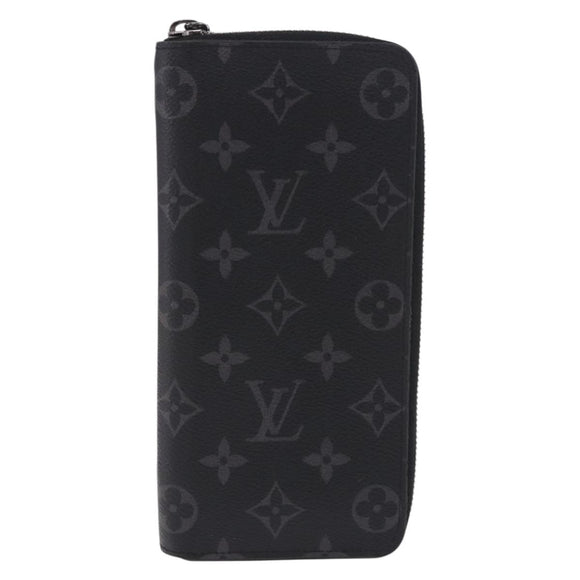 LOUIS VUITTON Monogram Eclipse Zippy Wallet Vertical Wallet M62295 Auth 199958M