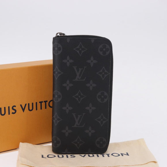 LOUIS VUITTON Monogram Eclipse Zippy Wallet Vertical Wallet M62295 Auth 199958M