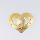 CHANEL Brooch metal Gold Tone CC Auth 199959V-2