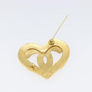 CHANEL Brooch metal Gold Tone CC Auth 199959V-7