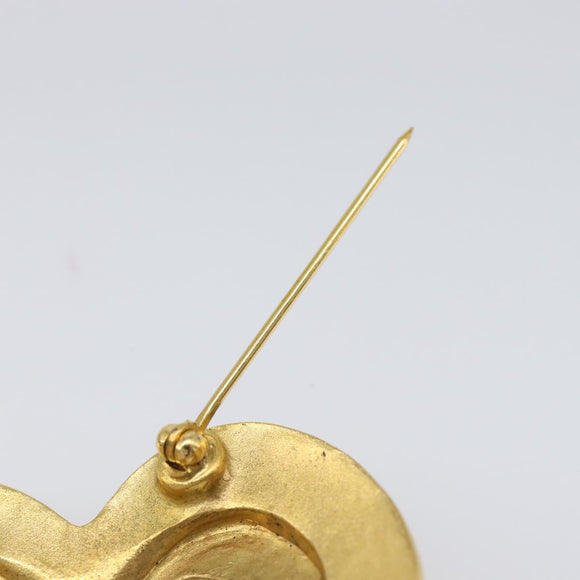 CHANEL Brooch metal Gold Tone CC Auth 199959V