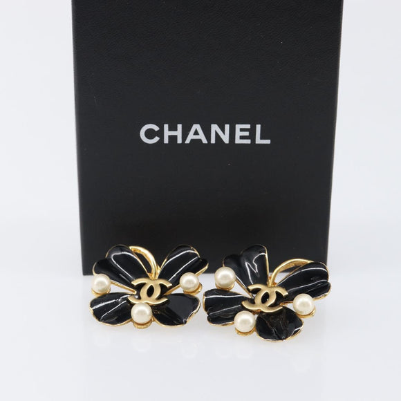 CHANEL Earring metal Gold Tone CC Auth 199960V