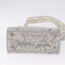 Christian Dior Lady Delight Hand Bag Canvas 2way Gray Gold Auth 199963SAM-5