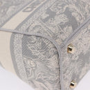 Christian Dior Lady Delight Hand Bag Canvas 2way Gray Gold Auth 199963SAM-15