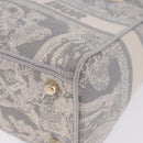 Christian Dior Lady Delight Hand Bag Canvas 2way Gray Gold Auth 199963SAM-16