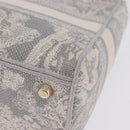 Christian Dior Lady Delight Hand Bag Canvas 2way Gray Gold Auth 199963SAM-18