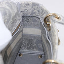 Christian Dior Lady Delight Hand Bag Canvas 2way Gray Gold Auth 199963SAM-21